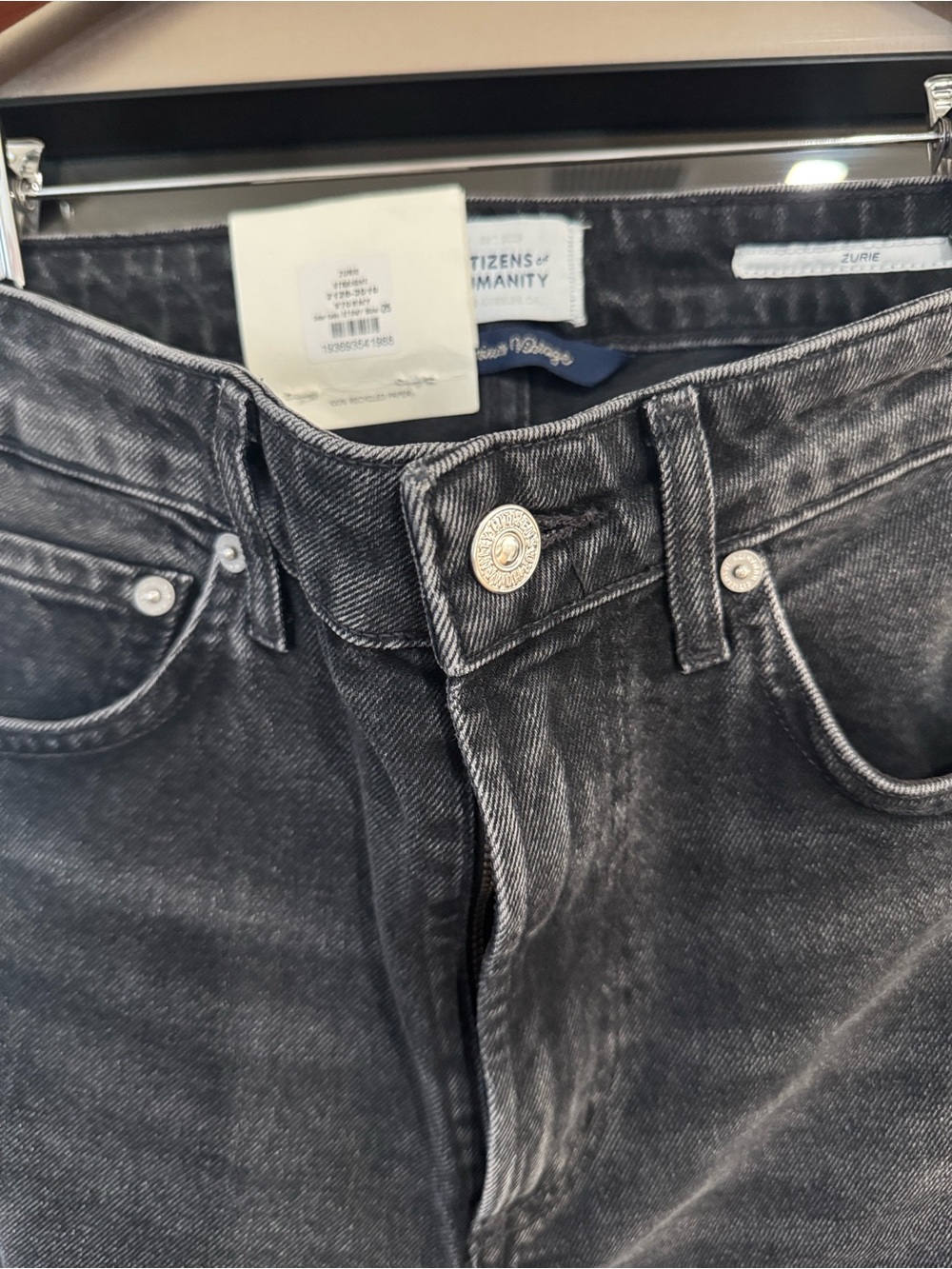 Citizens of Humanity Zurie Straight Leg Black Wash Jeans Size 25 NWT - Picture 8 of 12